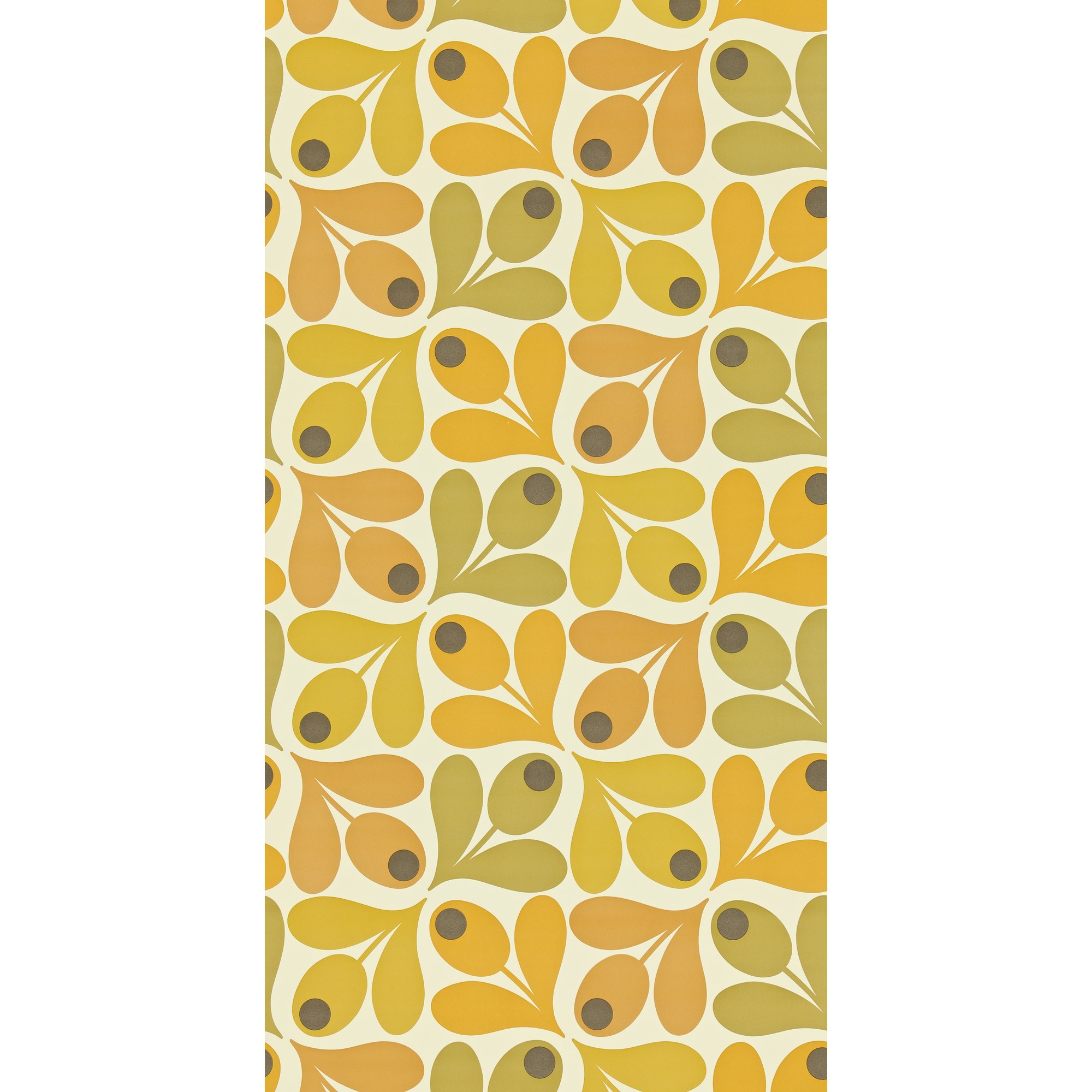 Multi Acorn Spot Wallpaper 110419 By Orla Kiely In Saffron Yellow